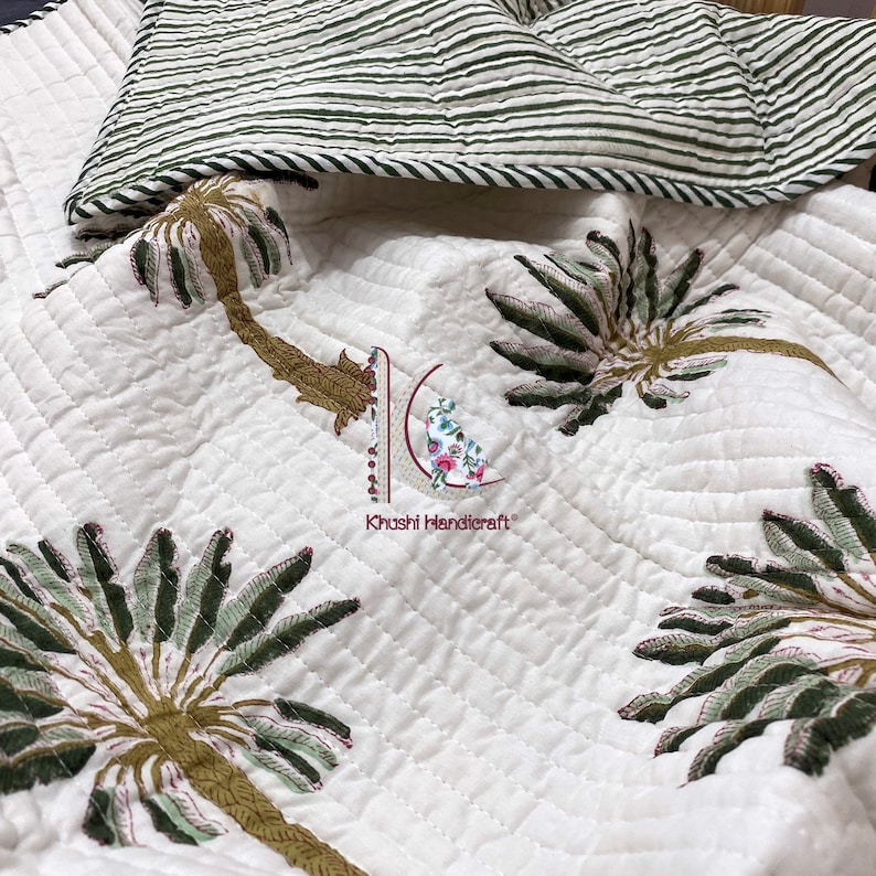 Buy Palm Tree Soft Baby Blanket Crib Bedding Handmade Cotton Quilt