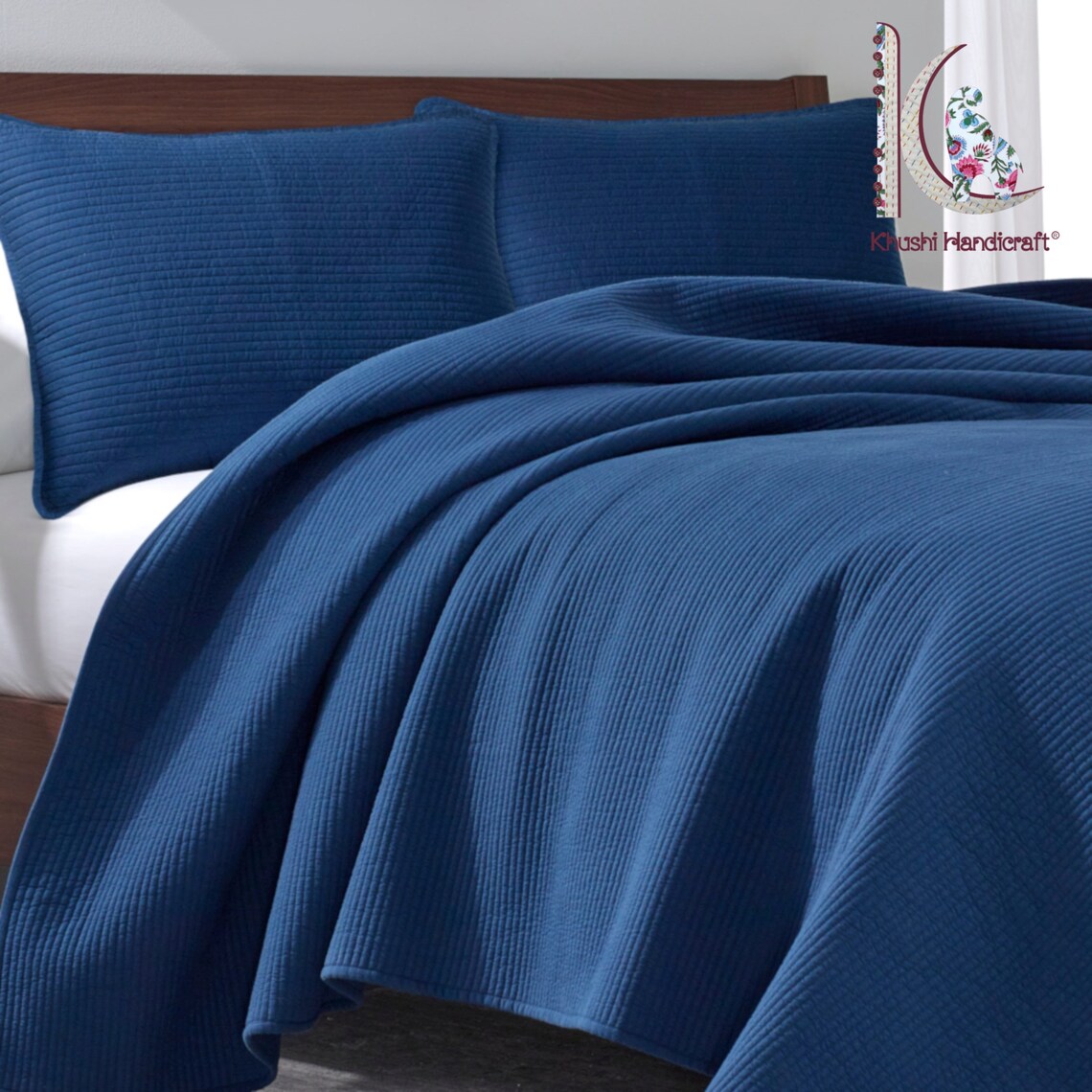 Solid White Cotton Quilt Quilted Pillow Cover Cushion Cover Etsy