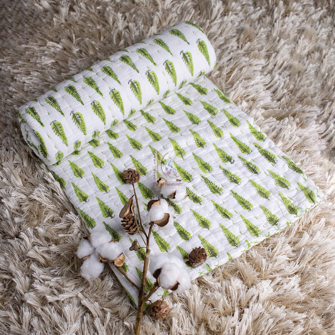 New Born Baby Blanket Hand Block Print Cotton Kantha Baby Etsy