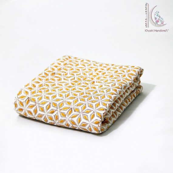 Baby Quilt Kantha Baby Blanket Hand Block Printed Cot Quilt