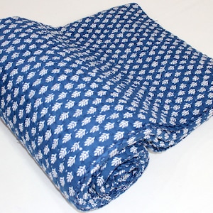 Indigo Blau Kantha Quilt, Hand Block Print Baumwolldecke Handgefertigte leichte Winter Quilt, 100% Baumwolle Kantha Quilt CKQ # 042