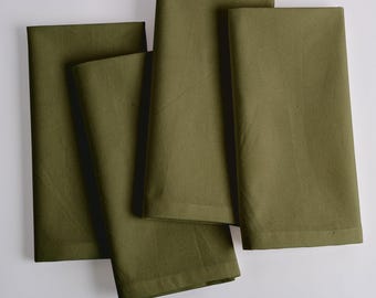 Servilletas de algodón verde oliva, reutilizables y ecológicas, hechas a mano para cocina, bodas y fiestas CKQ#CN05
