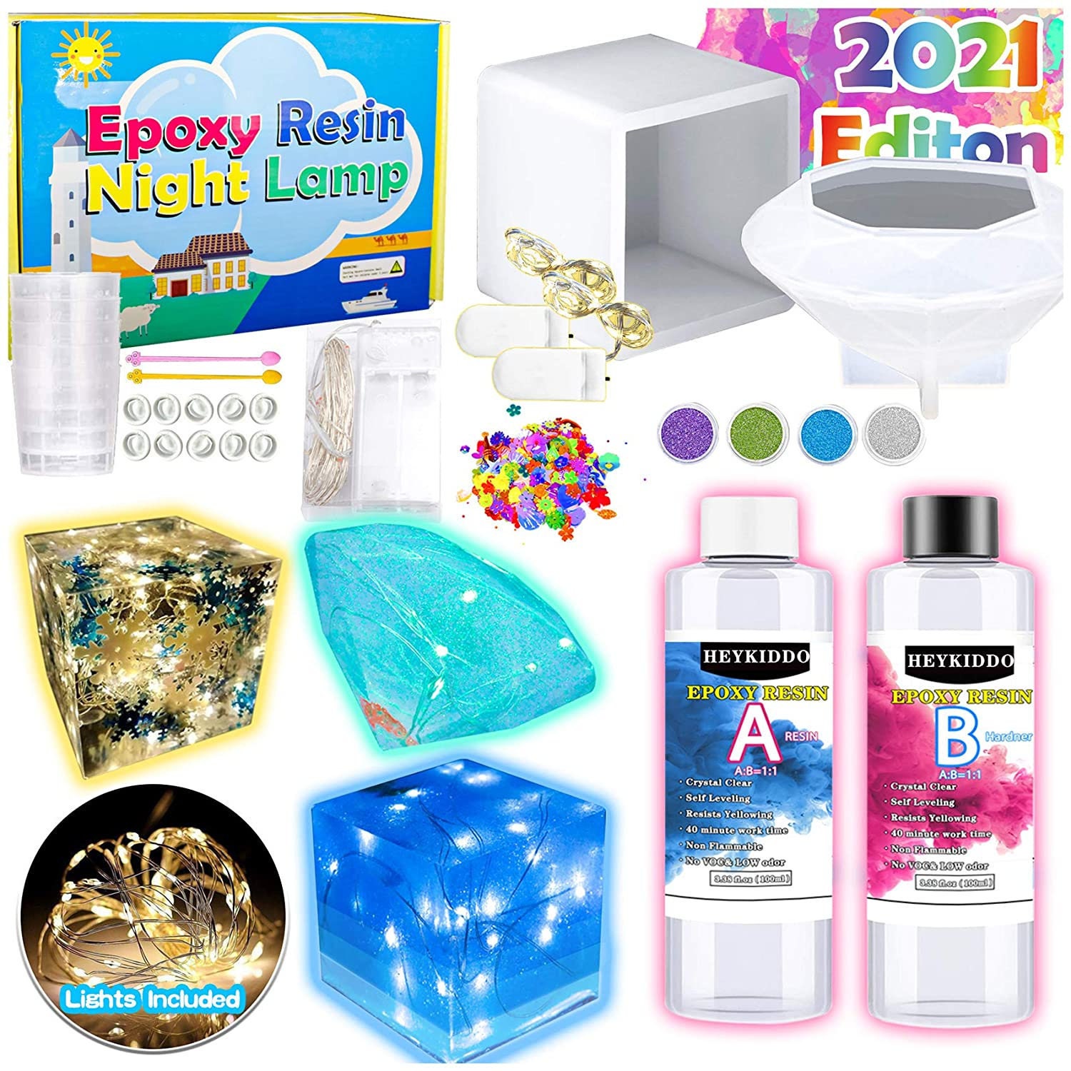 Resin Night Lamp Making Kit Crystal Clear Epoxy Resin for Etsy