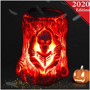 Holiday Sale-Decoration Lights Outdoor, Solar Powered Burning Skull Lights, Super Realistic, Perfect Halloween Decor (1 Piece)