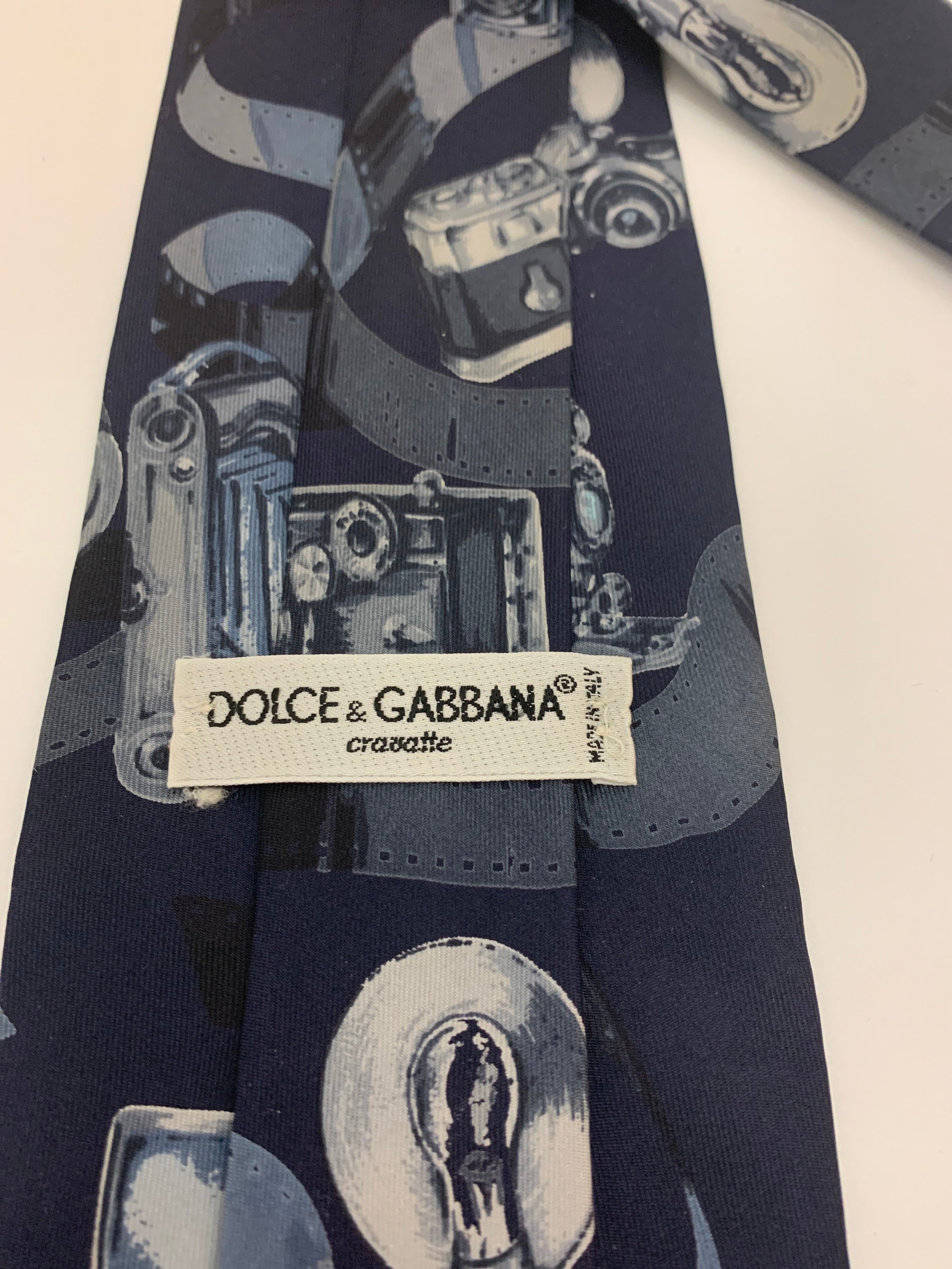 Dolce & Gabbana DOLCE & GABBANA blue super skinny silk tie authentic - NWT