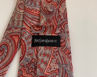 YSL, vintage multicolor silk tie