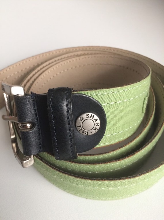 Paul Shark Leather and Fabric Belt. Etsy
