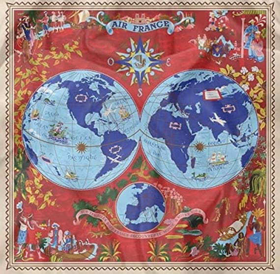 Brochier Soieries, heavy vintage silk scarf.