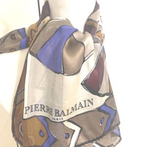 Balmain, vintage light silk scarf.