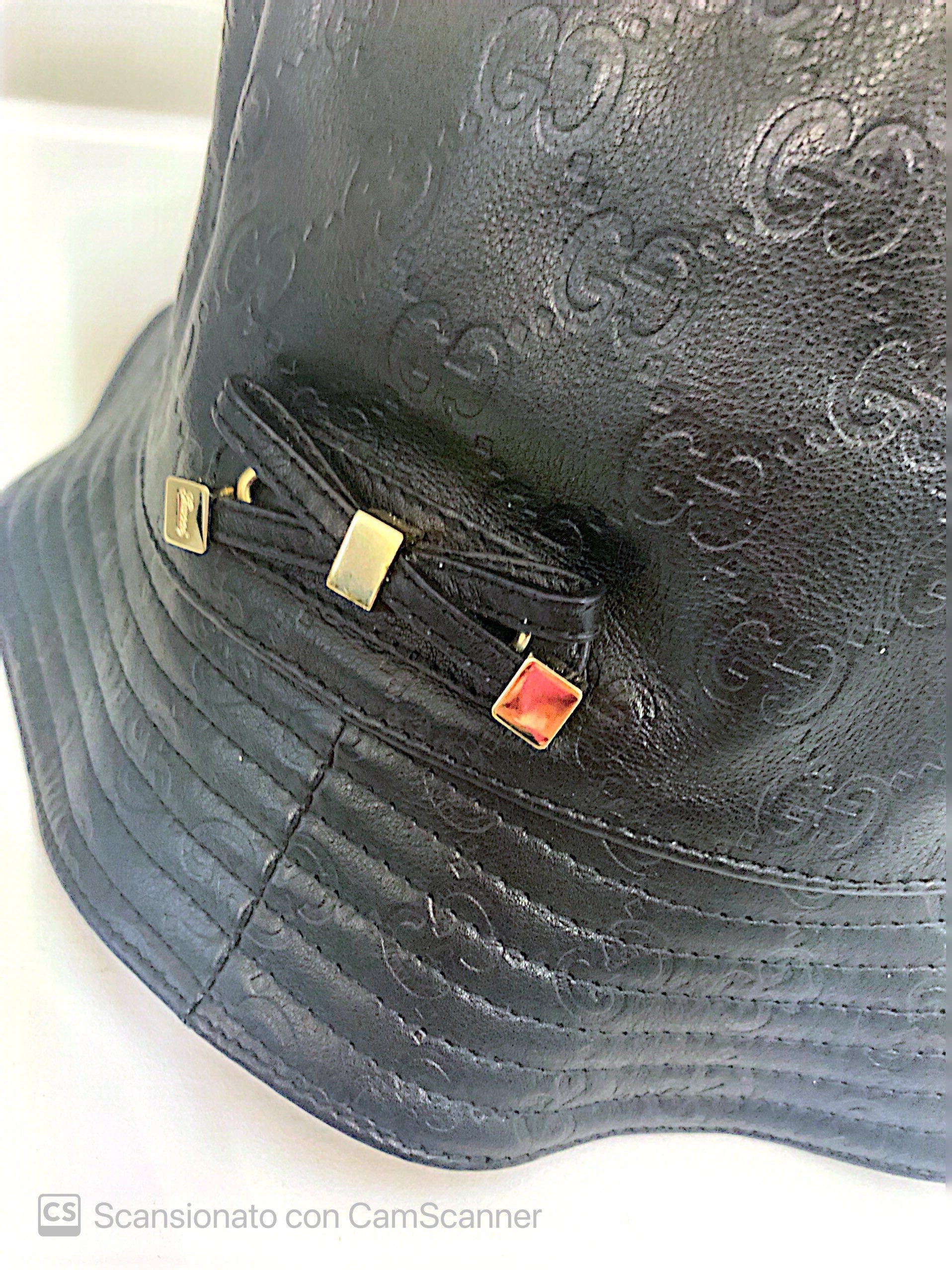 Bucket Hat with black LV Inspired Monogram print made from Faux Fur fa –  logofabrics