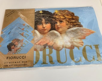 4 Tovagliette Fiorucci + 4 sottobicchieri.