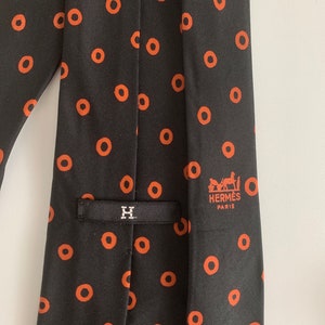 Hermes vintage black silk tie.