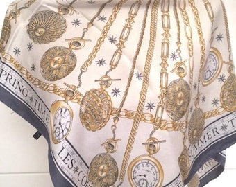 Les Copain, vintage scarf with watches.
