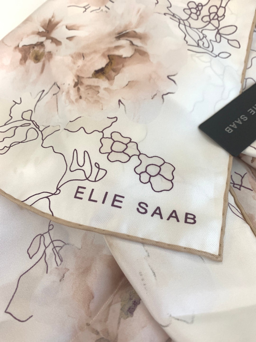 Écharpe En Soie Elie Saab – Shawl Multicolore Occasion – Accessoire De Luxe Femme