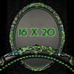 SNAKES OF EDEN 16x20 Antique Oval Frame Refurbished Gothic Oddity with pearlescent finish