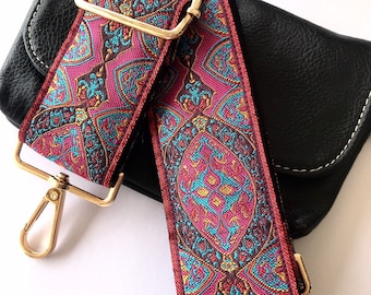 Boho Jacquard Handbag Strap: Adjustable Crossbody Bag Replacement