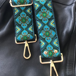 Guitar Strap for Handbag Embroidered Guitar Purse Strap Crossbody Bag Guitar Strap Purse Strap 2” Guitar Purse Strap Boho Guitar Strap Bag