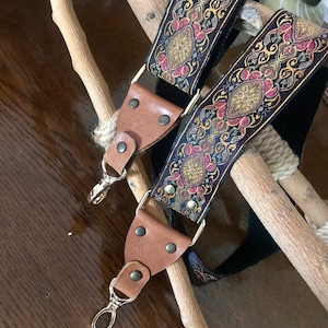 Guitar Strap for Purse Replacement Embrodiered Strap for Crossbody Bag Adjustable Bag Strap Guitar Purse Strap Handbag