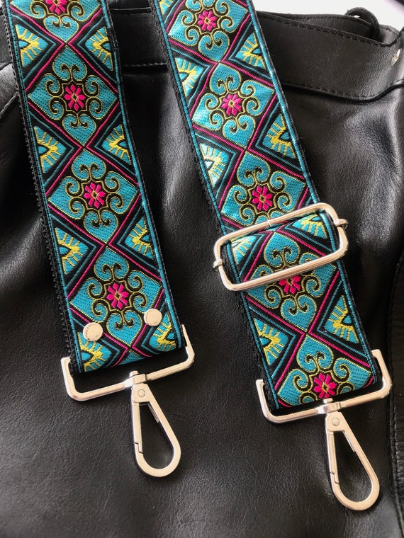 Bag Strap Guitar Style Strap Embroidered Strap for Purse Guitar Strap Boho  Guitar Strap for Handbag Replacement Bag Strap Crossbody Bag 