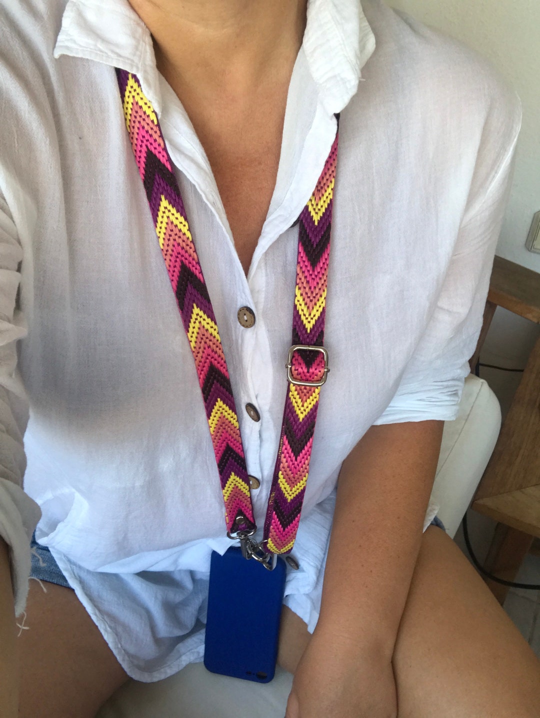 Cross Body Phone Strap | Lanyard Necklace | Colorful Phone Strap ...