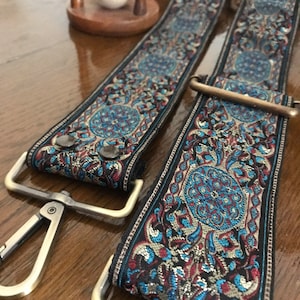 Sangle de guitare pour sac à main Sangle de sac à main pour guitare brodée Sac à bandoulière Sangle de guitare Sangle de sac à main Courroie de sac à main pour guitare 2 pouces