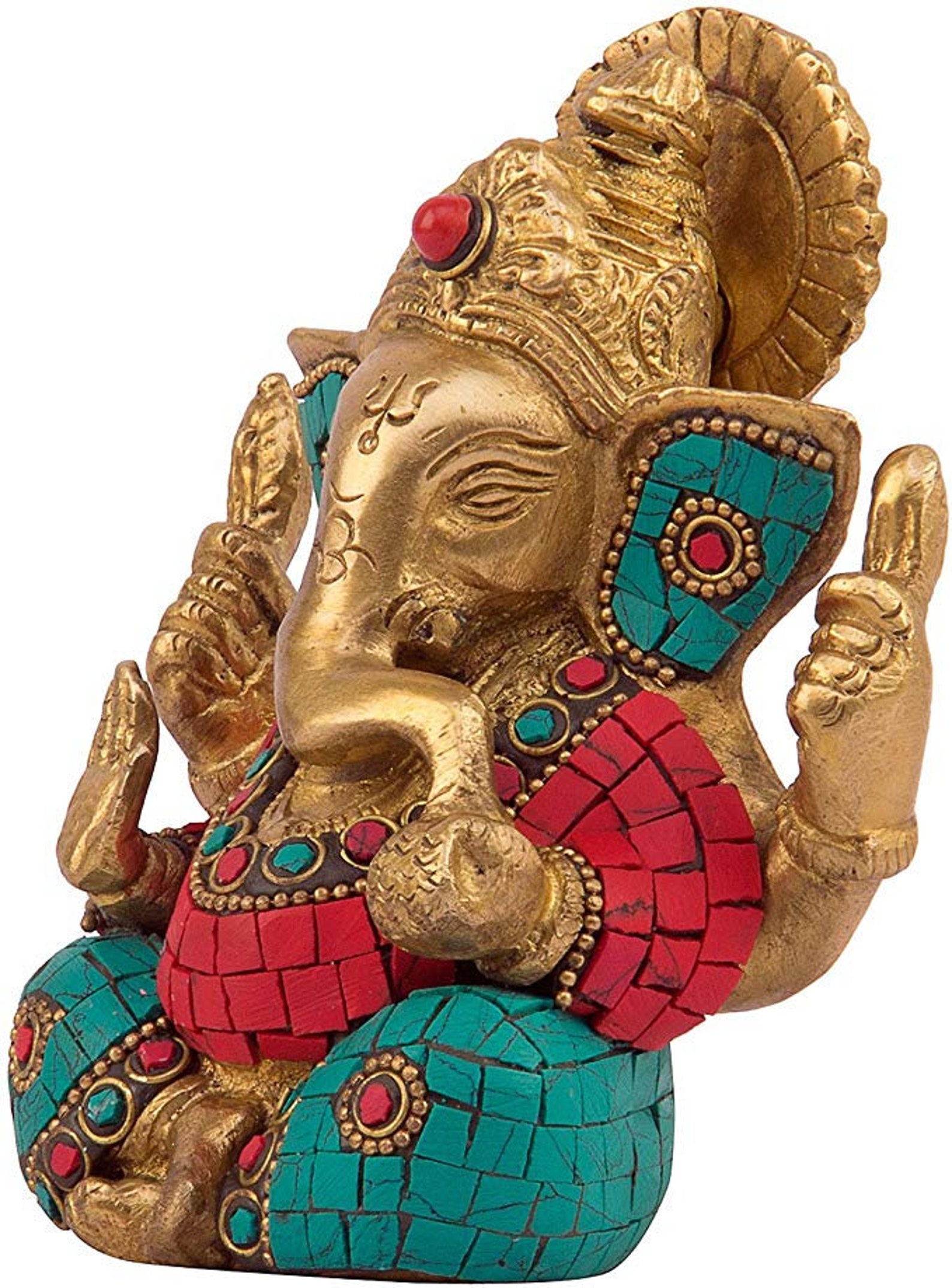 Brass Ganesha Statue 4.5 Inches Brass Ganesha Idol Home Etsy
