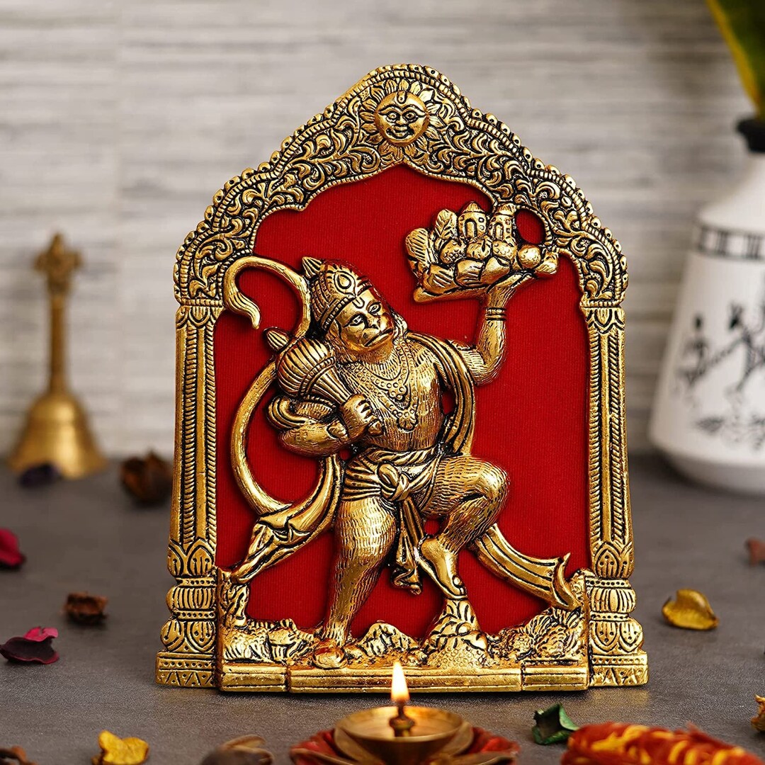 Beautiful 3D Hanuman Framed Desk Decor Wall Hanging Temple Decor Ram