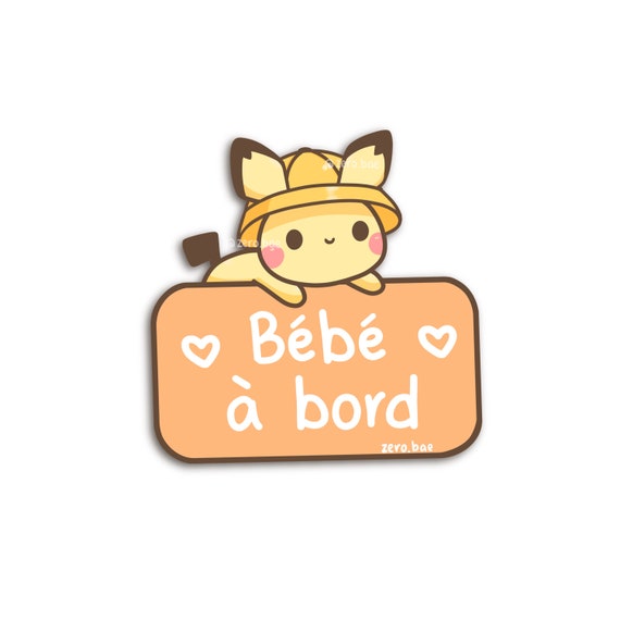 Pokemon Pichu Baby On Board Bebe A Bord French Car Etsy