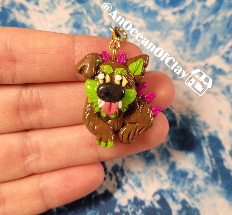 Puerto Rico Folklore Cute Doggo Charm Cryptid Art Chupacabra Charm South /& Central America Cute Crypto Buddy Kawaii Spooky Gift