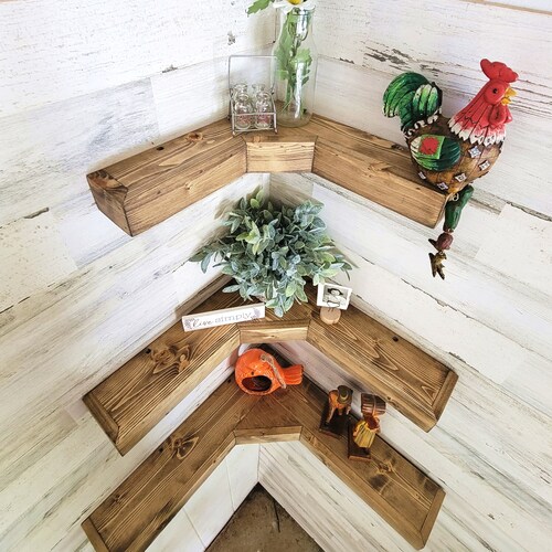 Corner Floating Shelves Etsy