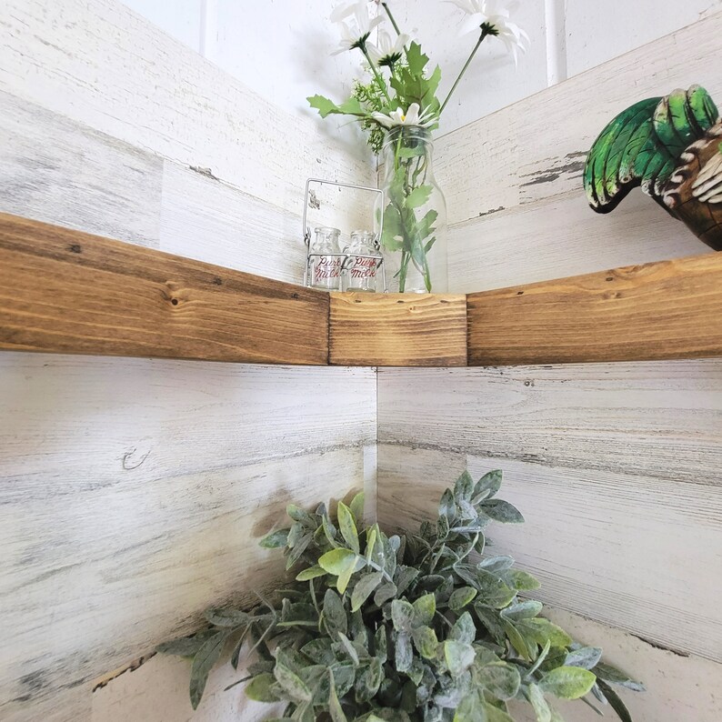 Corner Floating Shelves Rustic Farmhouse Shelves Floating Etsy