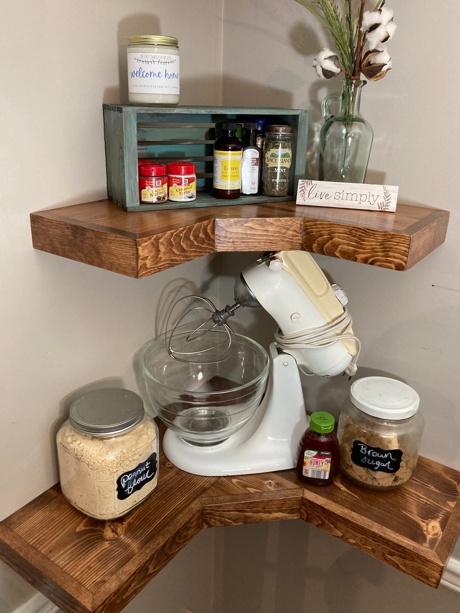 Wide Floating Corner Shelves Corner Floating Shelves Corner Etsy