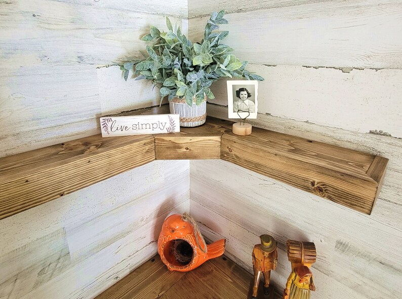 Corner Floating Shelves Rustic Farmhouse Shelves Floating Etsy