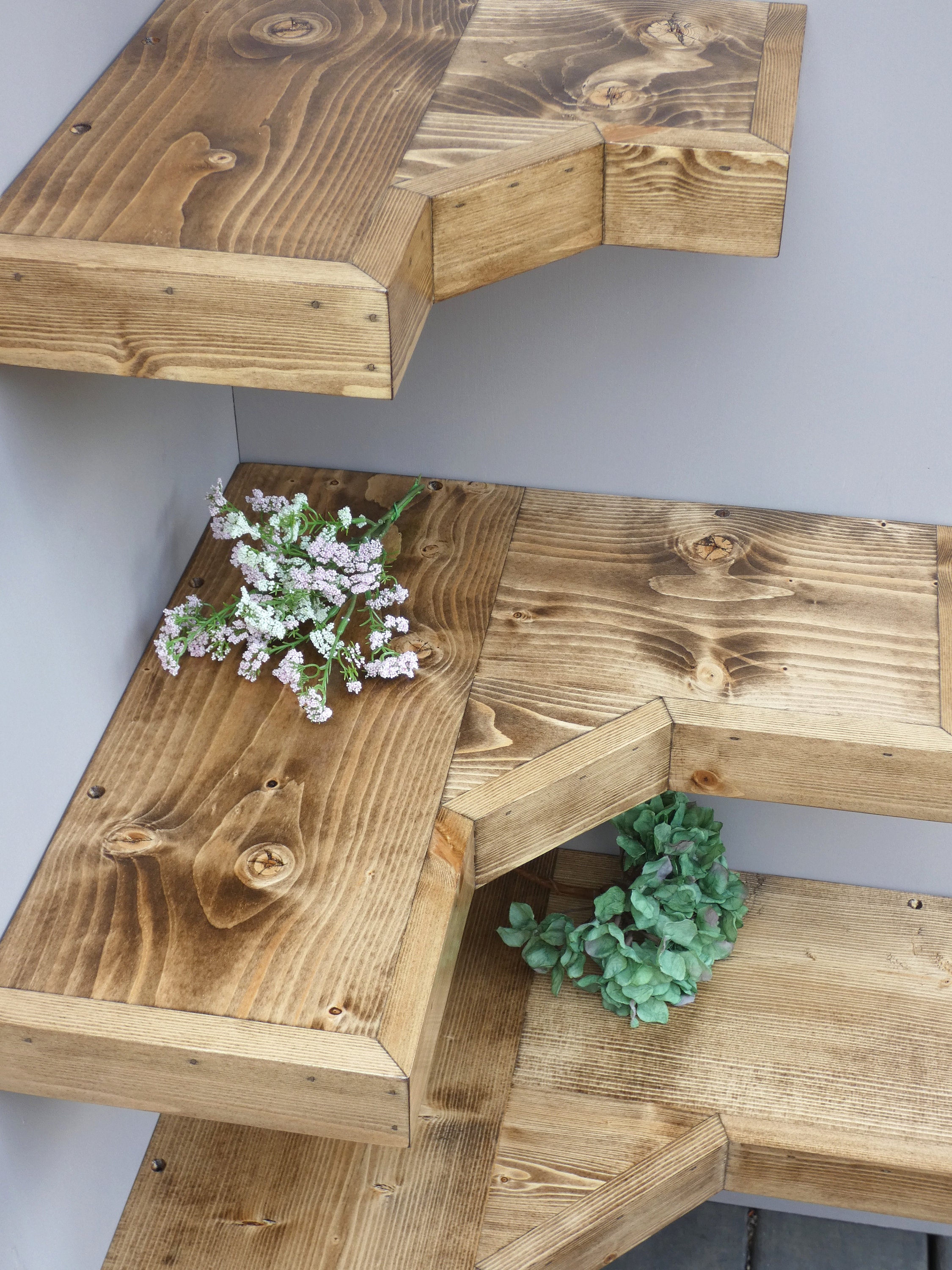 Wide Floating Corner Shelves Corner Floating Shelves Corner Etsy
