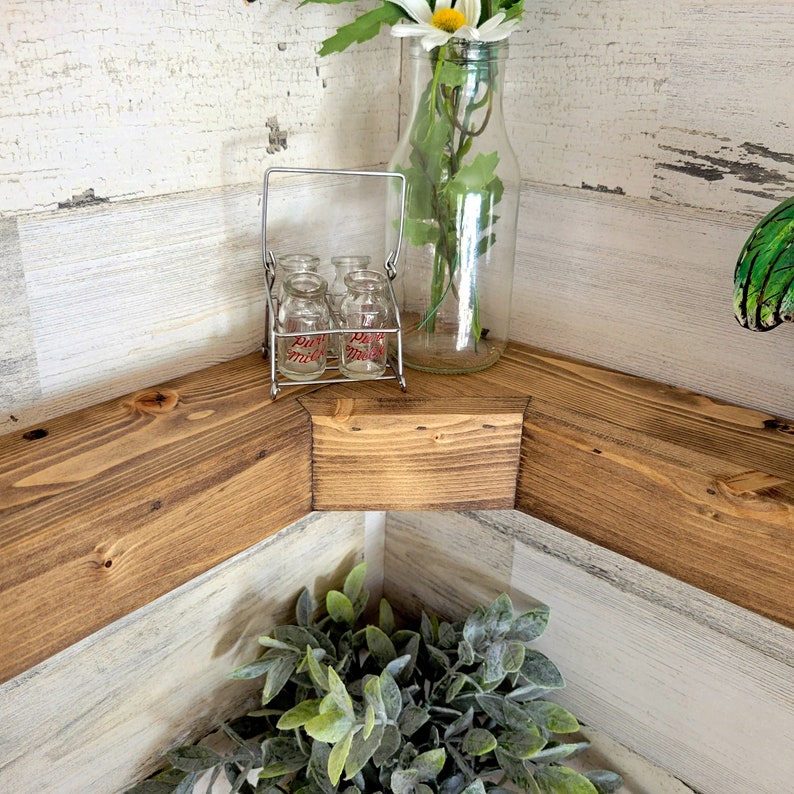 Corner Floating Shelves Rustic Farmhouse Shelves Floating Etsy