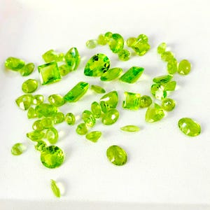 Gefacetteerde peridot hydrokwarts edelstenen: gemengde vormen, sieraden maken, 10 stuks
