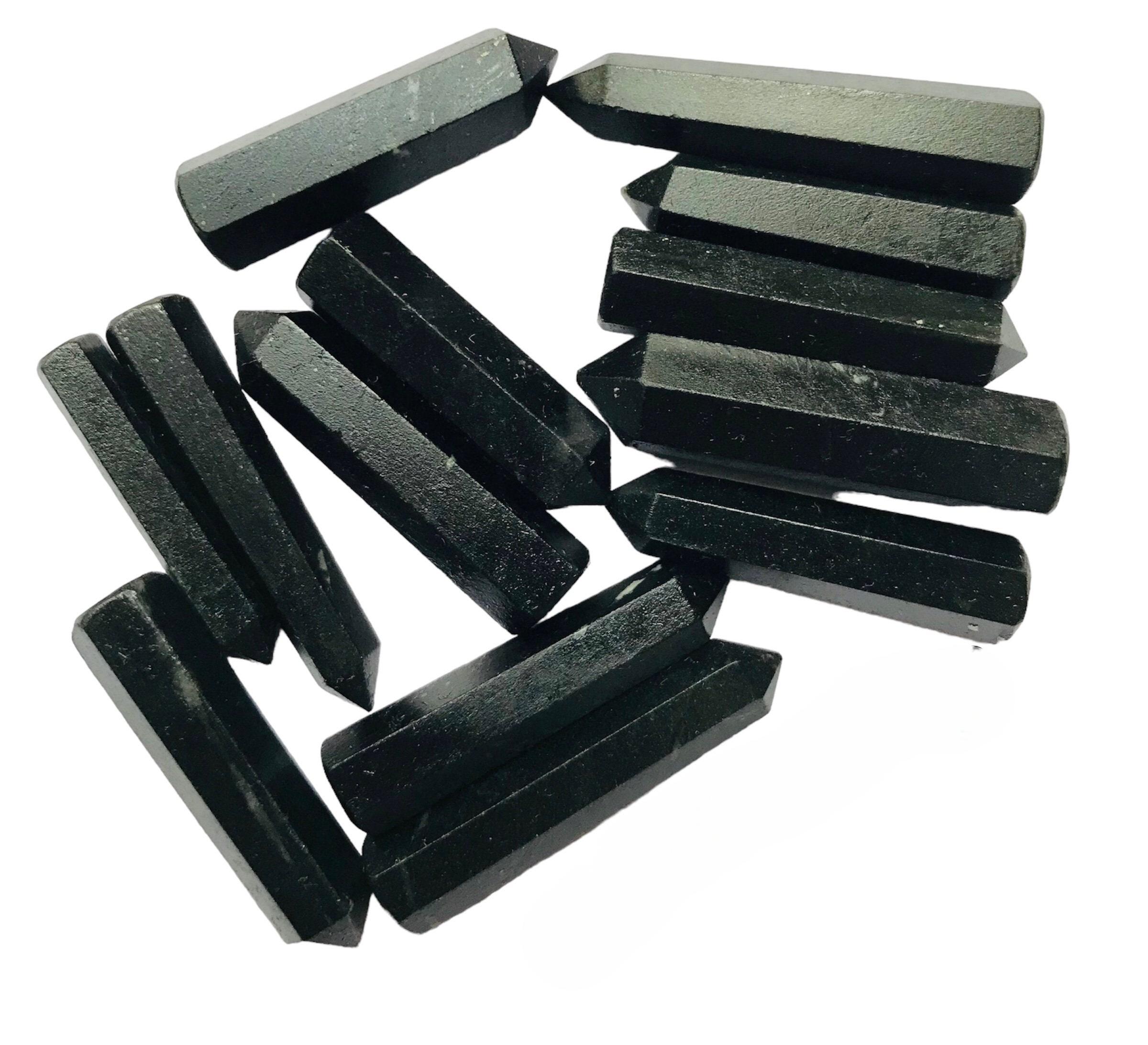 Black Tourmaline Point: Thickness 5mm-8mm Healing Crystal Obelisk Tower (1-1.5" Inch)