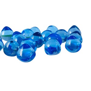 20 Pieces Blue Topaz Hydro Quartz Beads Polished Gemstone - Onion Topaz Smooth Gemstone - Top Half Drilled Beads Gemstone - 6x6mm-18x18mm