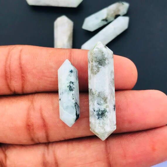 1,2,5,10,15,25,50,100 Pcs Natural Rainbow Moonstone Double