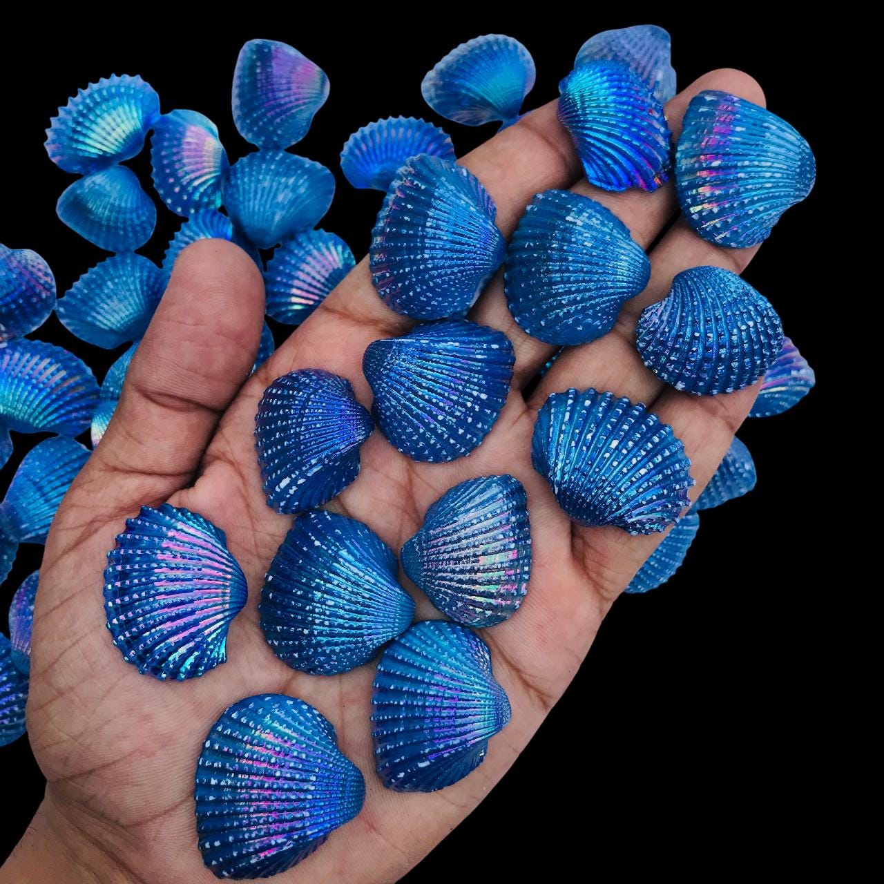 Carved Seashell Gemstone: Natural Blue Pearl for Jewelry Making - Etsy