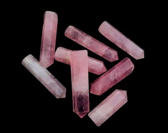 Rose Quartz Point Obelisk: Thickness 5mm-8mm Healing Crystal Tower (1-1.5 Inch, 5-8mm Thick