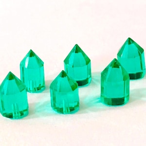 8 Pieces Micro Faceted Emerald Colour Hydro Quartz Bullet Shape Beads Loose Gemstone - Emerald Hydro Quartz Half Drill Loose Gemstone
