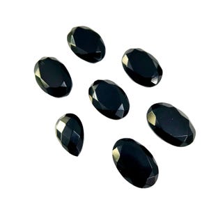 7 Pieces Natural Faceted Black Onyx Loose Gemstone - Faceted Black Onyx Polished Gemstones - 10x14mm Approx.