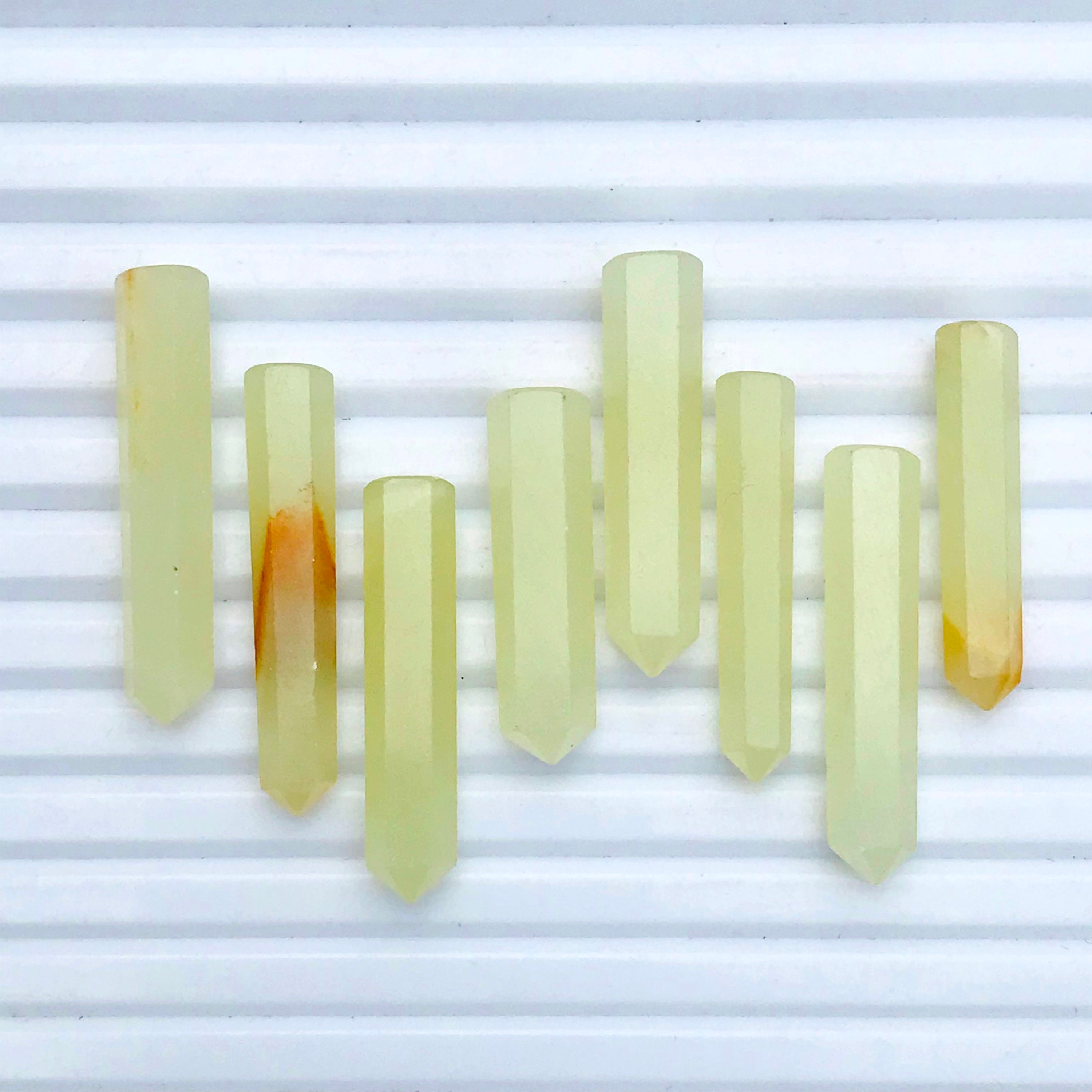 Yellow Jade Crystal Point Tower: Thickness 5mm-8mm Healing Obelisk Gemstone (1-1.5" Inch)