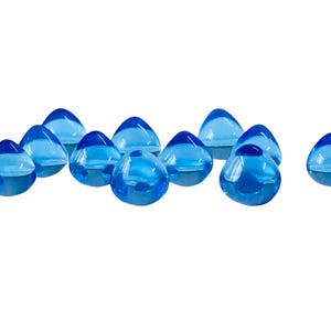 25 Pieces Blue Topaz Hydro Quartz Beads Polished Gemstone - Onion Topaz Smooth Gemstone - Side Drilled Beads Gemstone - 6x6mm-18x18mm