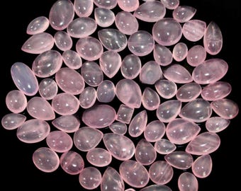 Pink Rose Quartz Cabochon: Polished Loose Gemstone (15x20mm-20x40mm)
