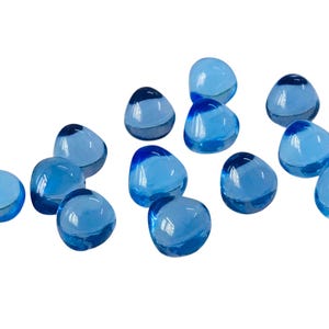 10 Pieces Blue Topaz Hydro Quartz Beads Polished Gemstone - Onion Topaz Smooth Gemstone - Top Half Drilled Beads Gemstone - 6x6mm-18x18mm