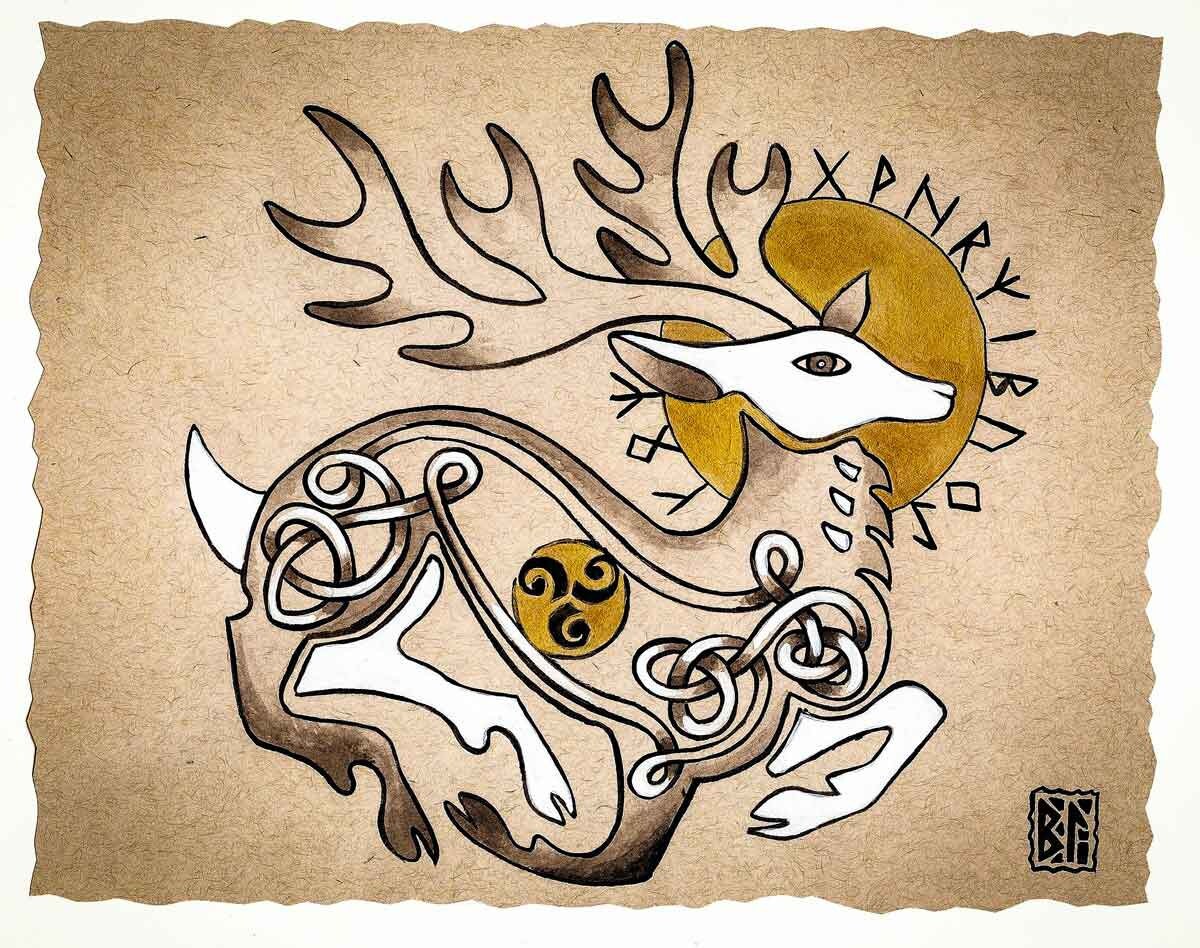 Celtic Deer/south Etsy