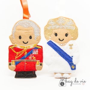 King Charles III Uniform Hanging Ornament / Queen Camilla Keepsake / Hanging Decoration, Coronation Gifts,