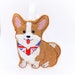 Corgi with Union Jack Bandana Keepsake, Platinum Jubilee Bunting, Hanging Decoration, Guardsmen Gifts,